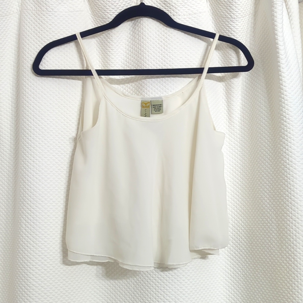 Flowy white crop top